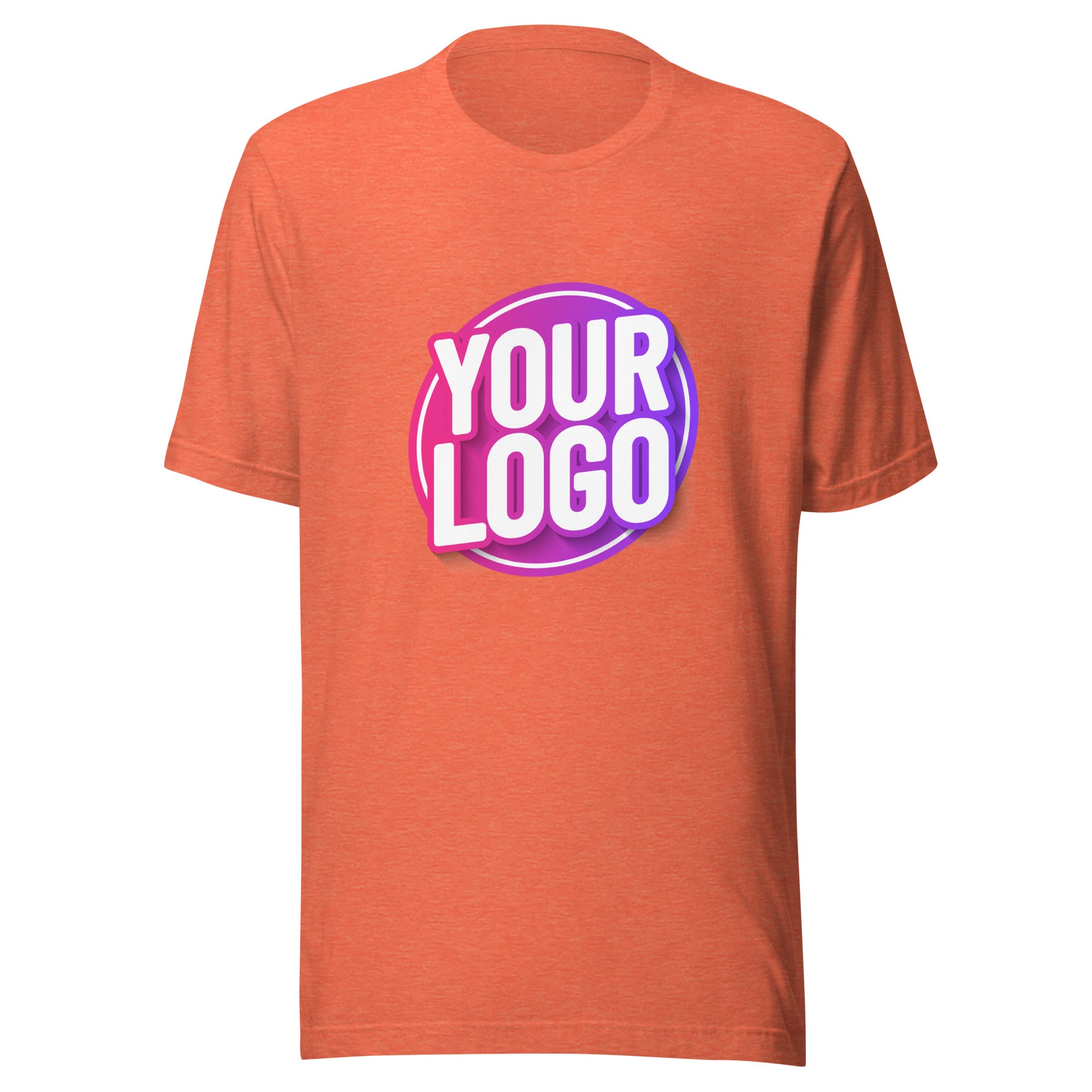 Unisex t shirt Heather Orange with Custom Printed Front