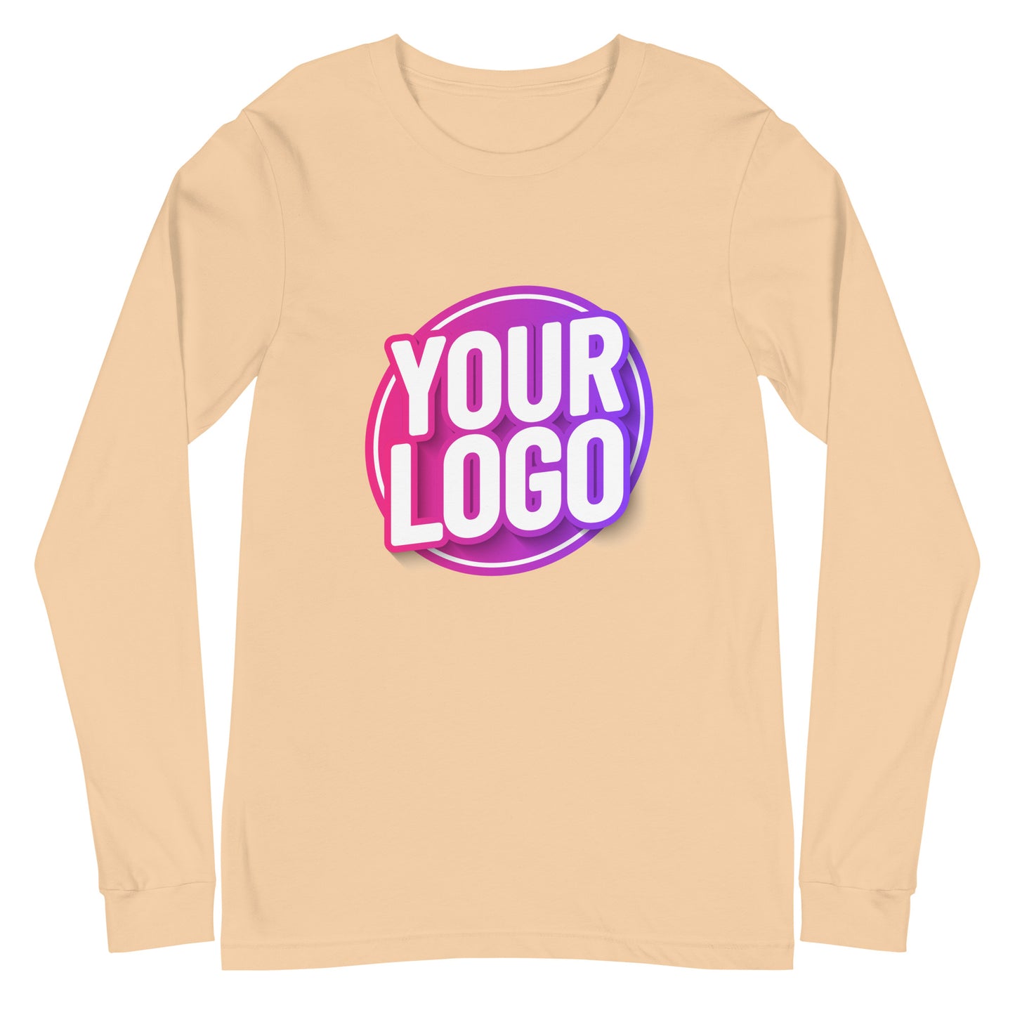 Long Sleeve Tee with Custom Printed Front & Back