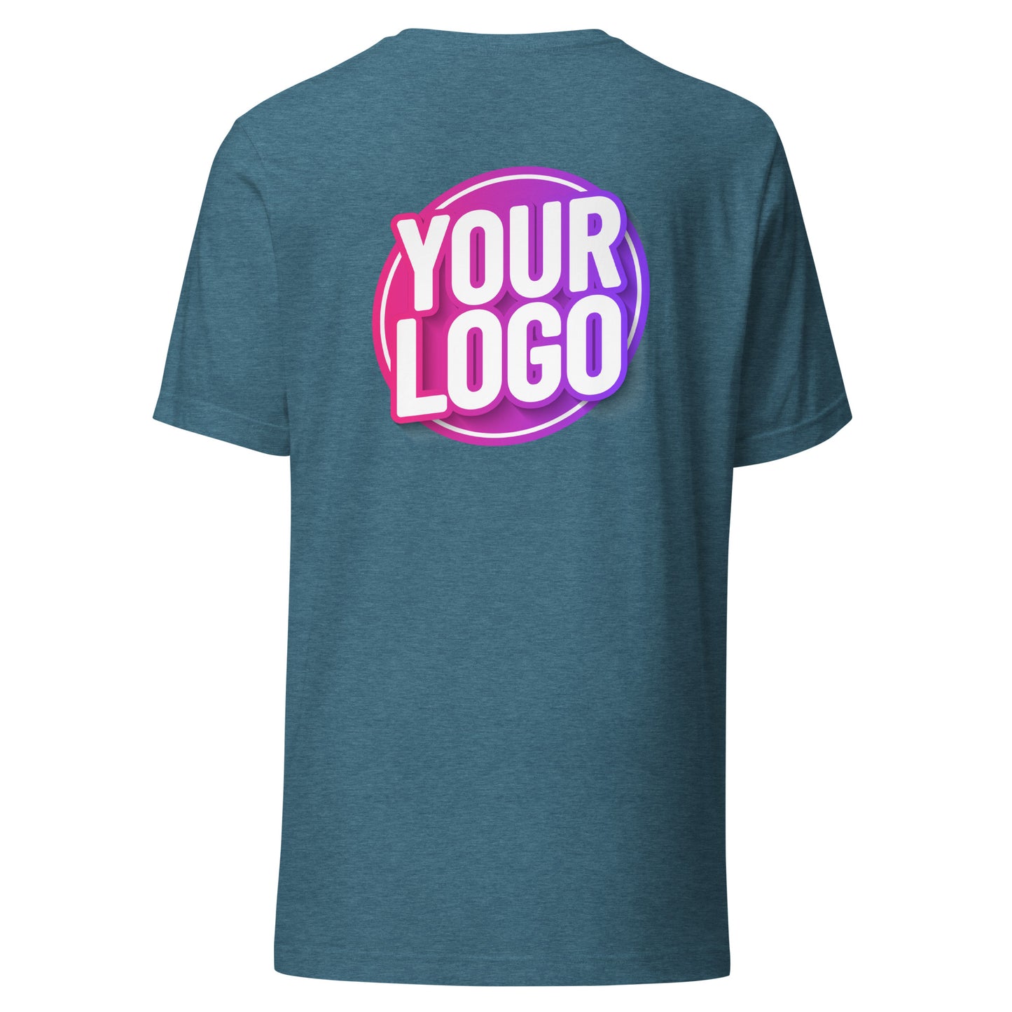 Unisex t-shirt - Heather Deep Teal with Custom Printed Back