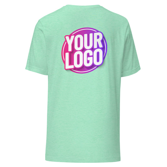 Unisex t-shirt - Heather Mint with Custom Printed Back