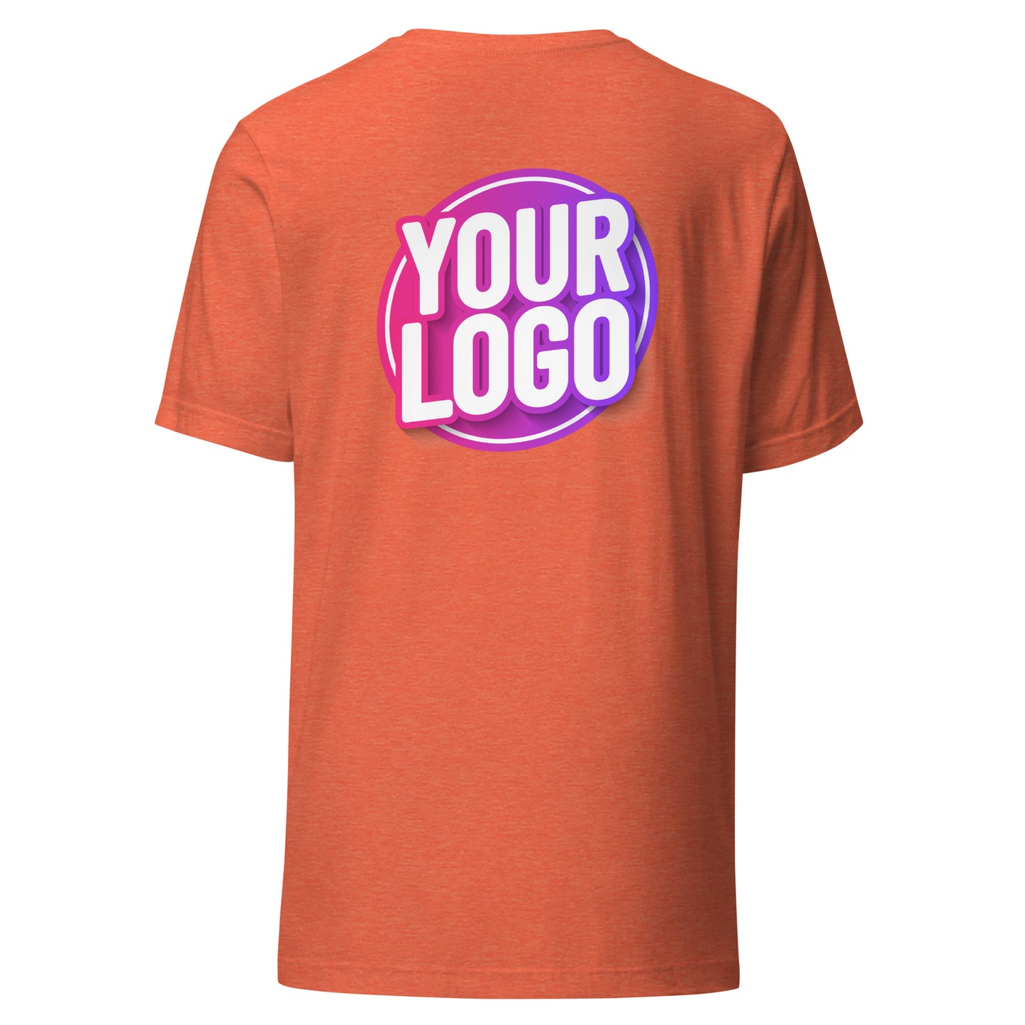 Unisex t-shirt - Heather Orange with Custom Printed Back