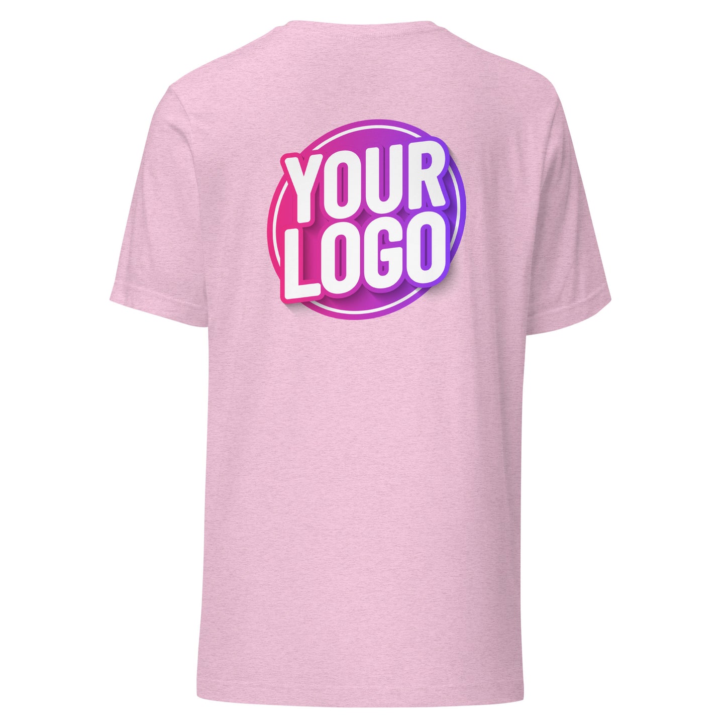 Unisex t-shirt - Heather Prism Lilac with Custom Printed Front & Back