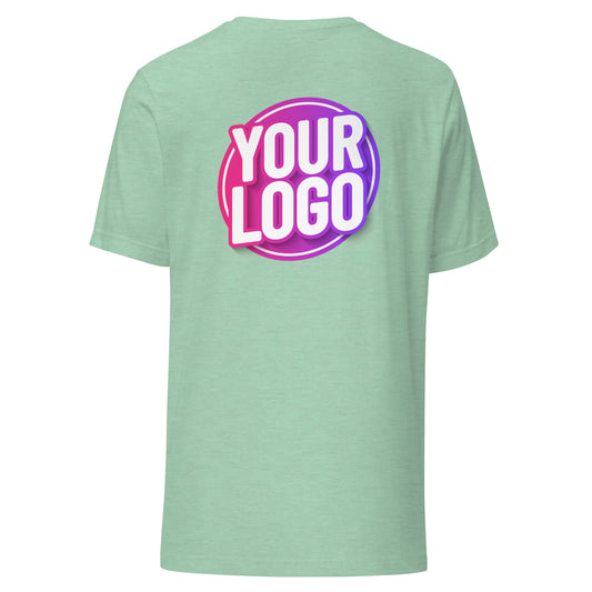 Unisex t-shirt - Heather Prism Mint with Custom Printed Back