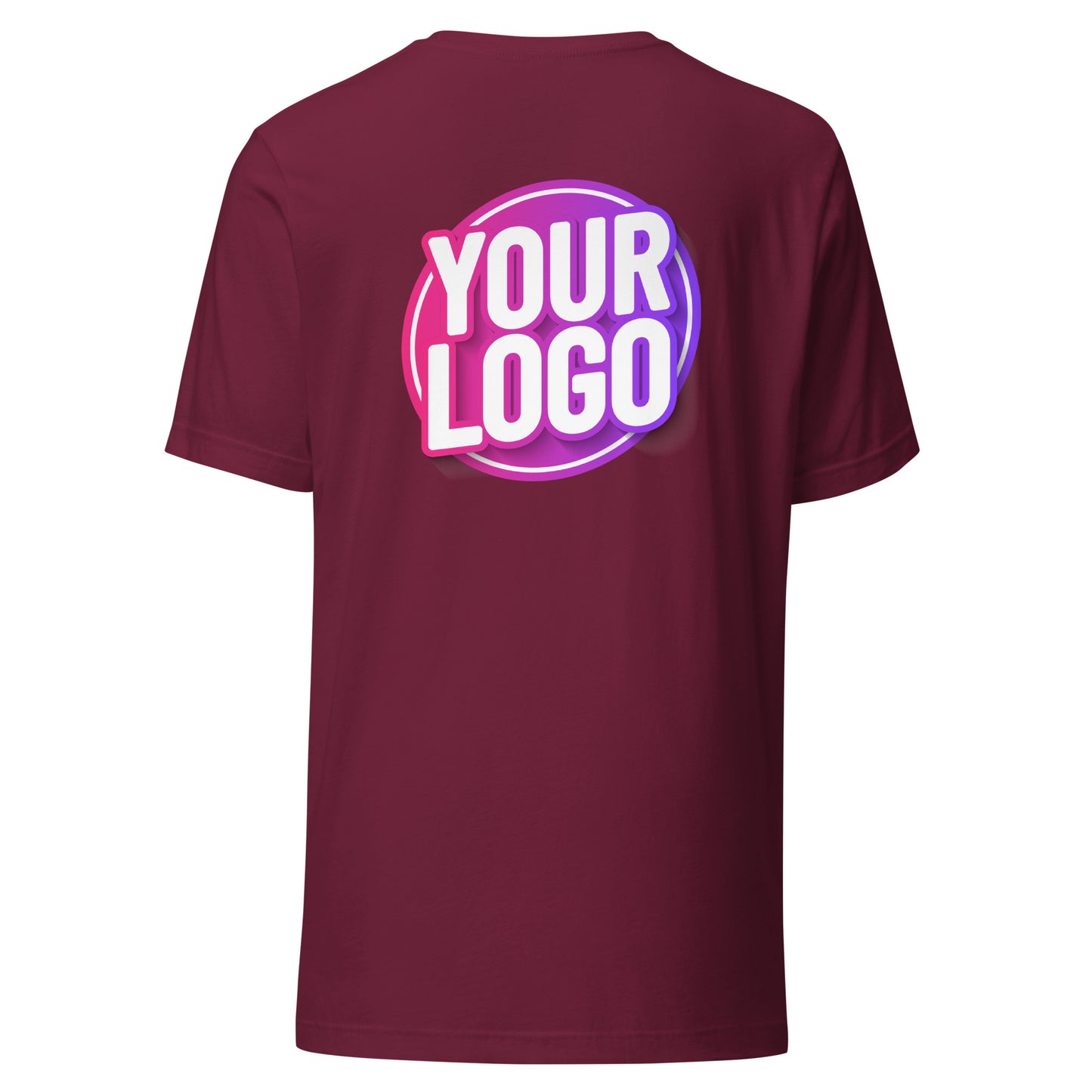 Unisex t-shirt - Maroon with Custom Printed Front & Back