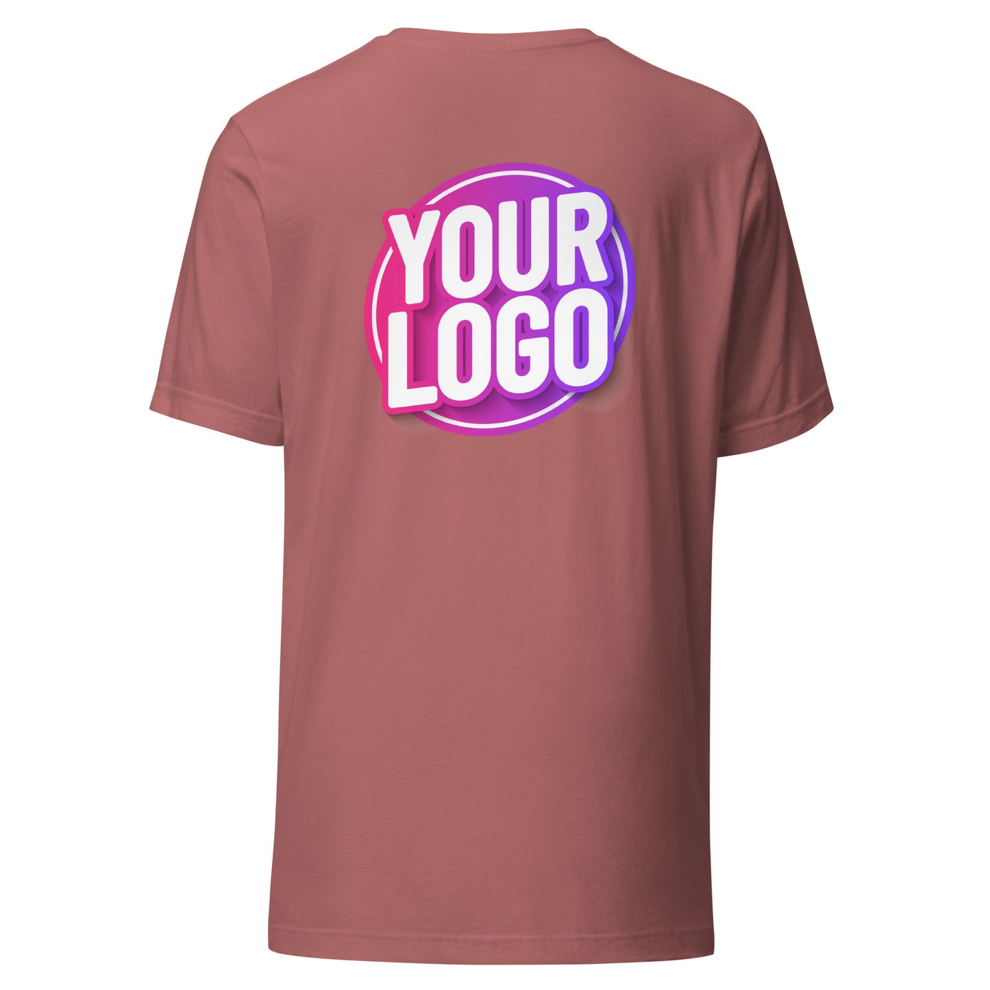 Unisex t-shirt - Mauve with Custom Printed Front & Back