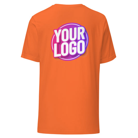 Unisex t-shirt - Orange with Custom Printed Back