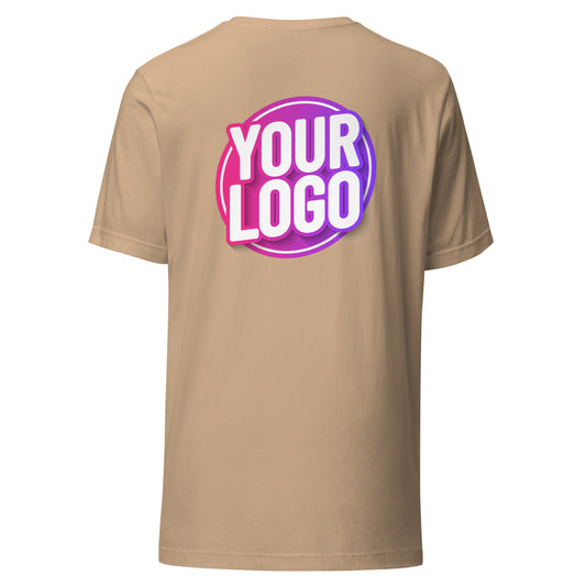 Unisex t-shirt - Tan with Custom Printed Back