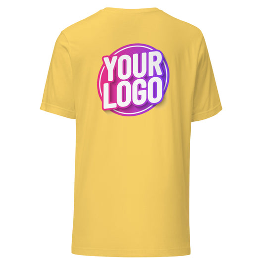 Unisex t-shirt - Yellow with Custom Printed Back