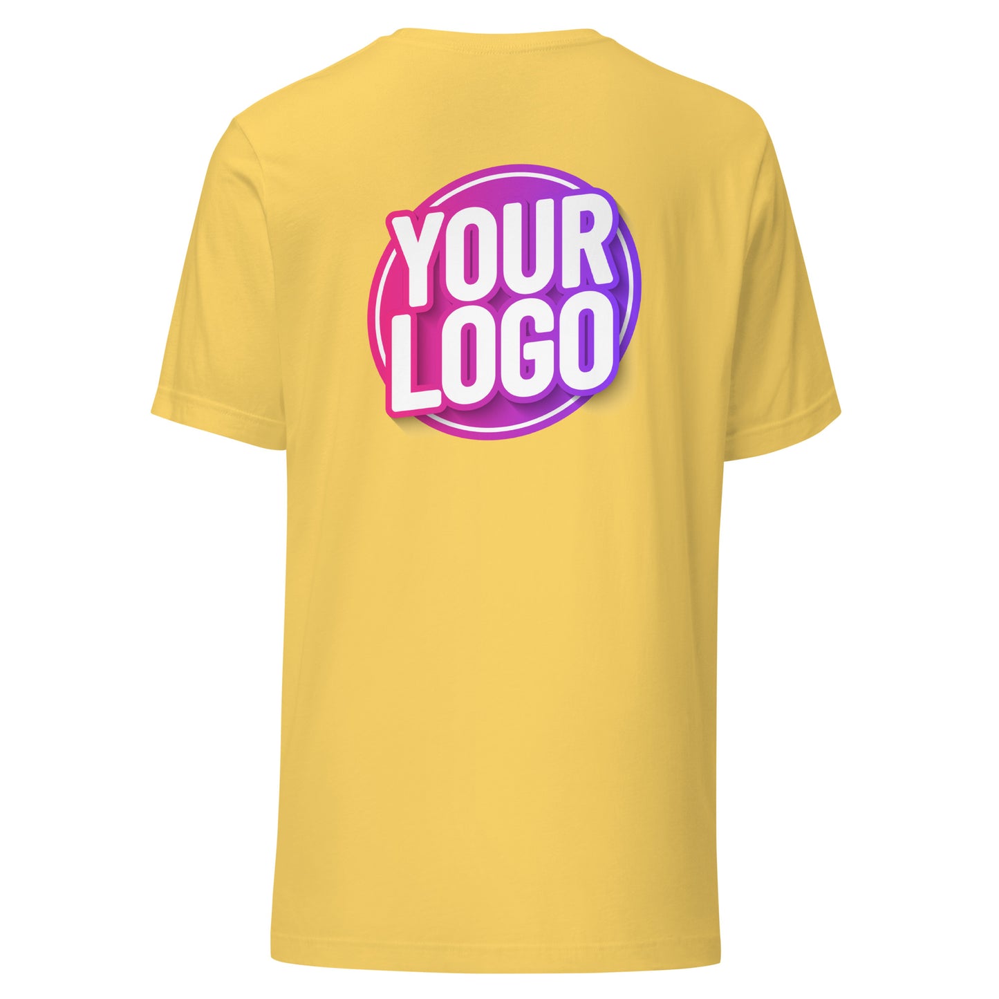 Unisex t-shirt - Yellow with Custom Printed Front & Back