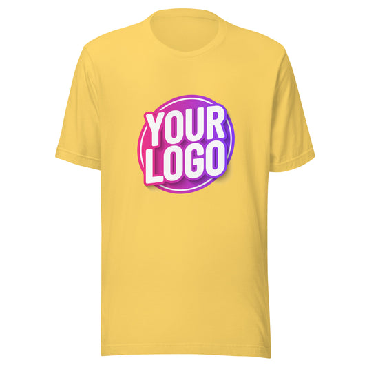 Unisex t-shirt - Yellow with Custom Printed Front