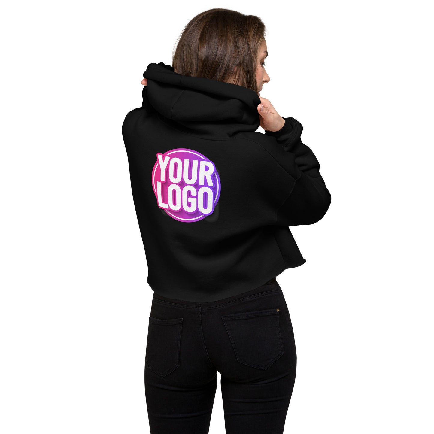 Crop Hoodie with Custom Printed Back