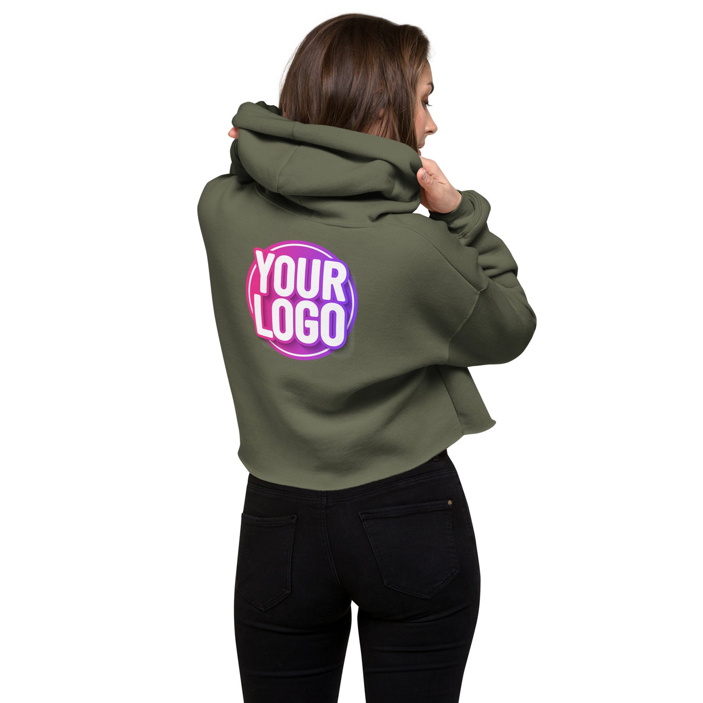 Crop Hoodie with Custom Printed Back