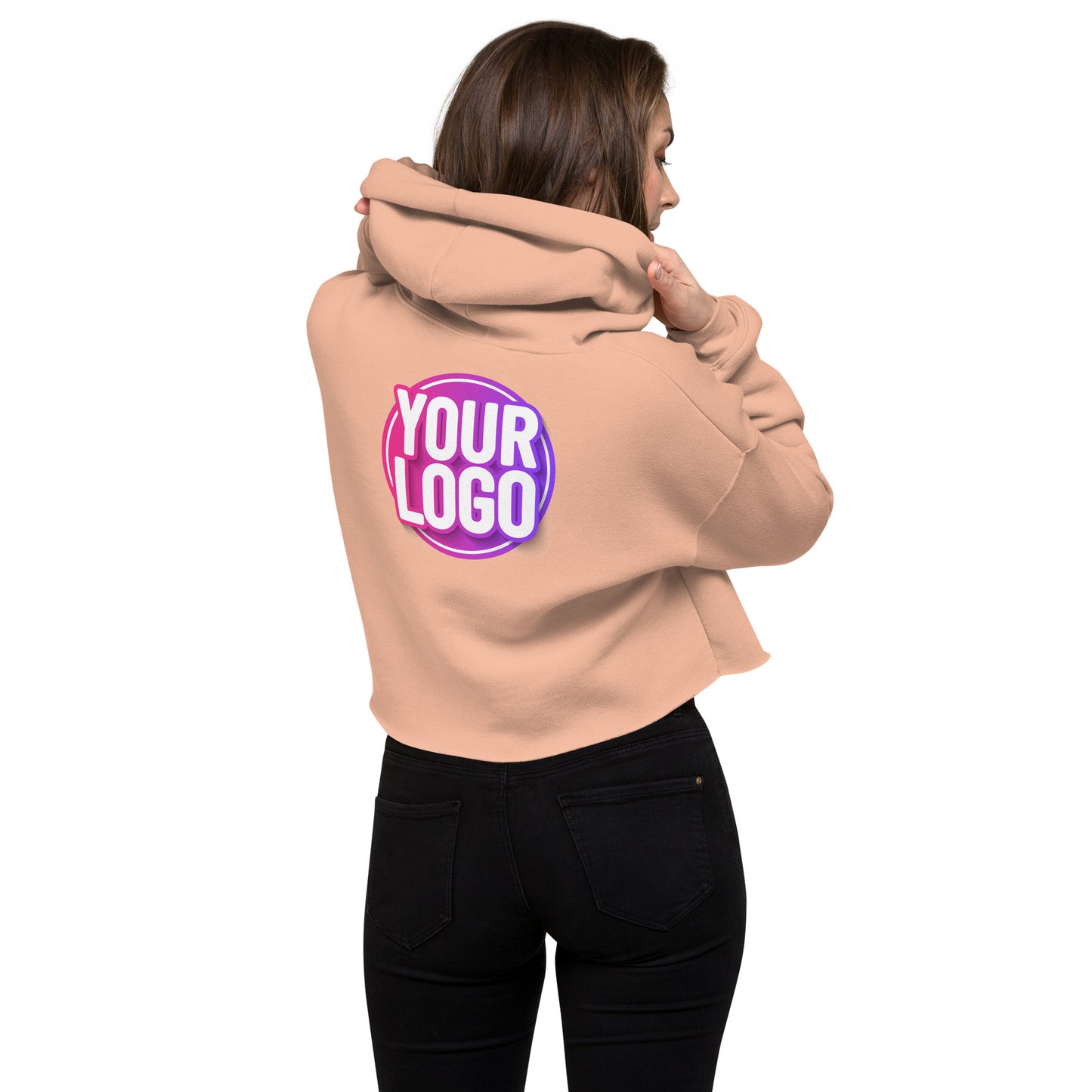 Crop Hoodie with Custom Printed Back